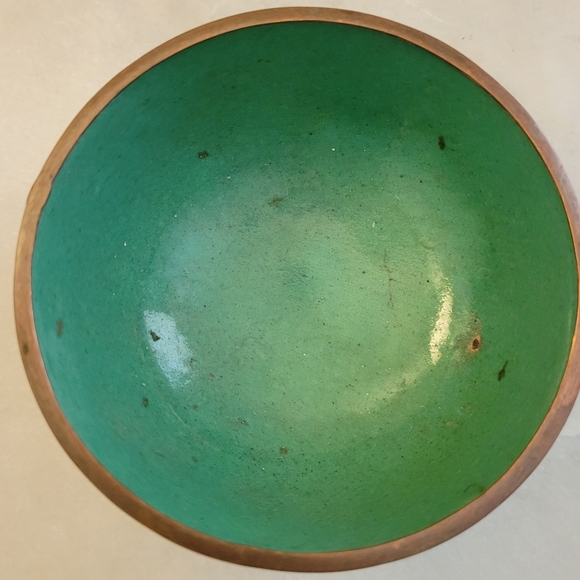 Vintage Aqua Cloisonne Ornate Hand Crafted Bowl - Picture 2 of 3